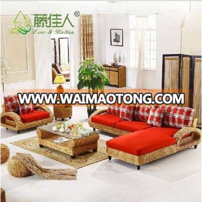 Modern Interior Wicker Handicraft Hand Woven Living Room Sofa Couch Set Natural Rattan Indoor Furniture