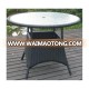 HC-J014-T modern round outdoor rattan glass table