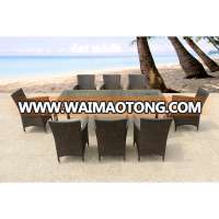 Steel Frame Garden Rattan Furniture Dinning Table Set With 8 Chairs Outdoor furniture